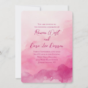 Invitation Peinture de mariage à ombre dégradée aquarelle ros