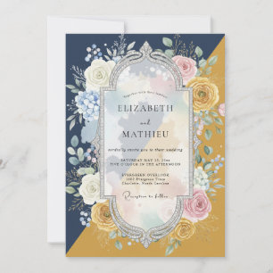 Invitation Peinture de mariage Mustard Midnight