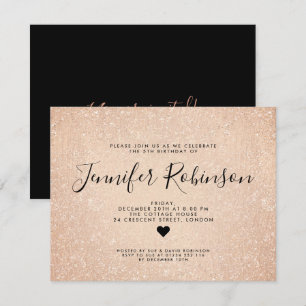 Invitation Peinture de Parties scintillant dorée Anniversaire
