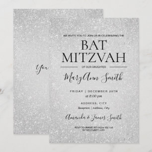Invitation Peinture de Parties scintillant moderne Bat mitzva