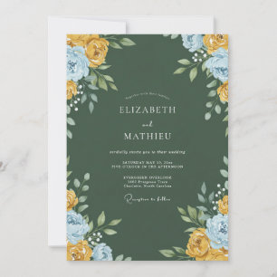 Invitation Peinture dorée moutarde pour mariage