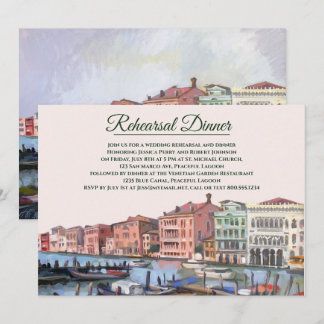 Invitation Peinture du Grand Canal | Dîner de répétition