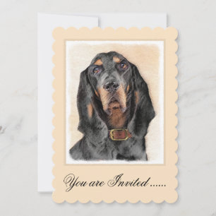 Invitation Peinture en noir et blanc - Art original Chien