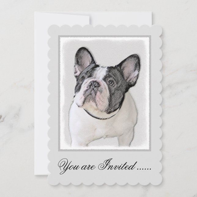 Invitation Peinture française de Bulldog (Pied de broche) - A (Devant)