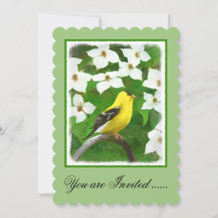 Invitation Peinture Goldfinch - Cute Original Chien Art