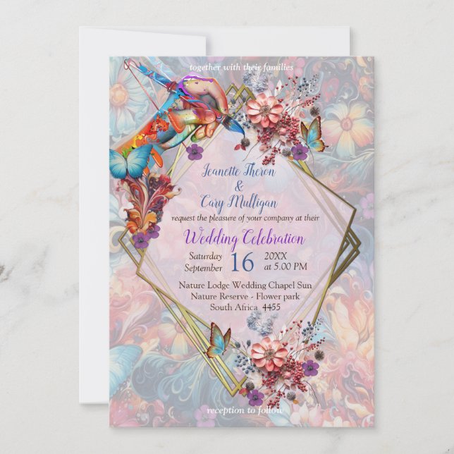 Invitation Peinture Imaginaire Fleurs exprimant la nature (Devant)