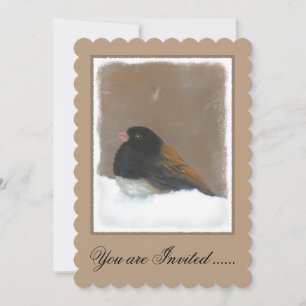 Invitation Peinture Junco foncée - Art original pour oiseaux