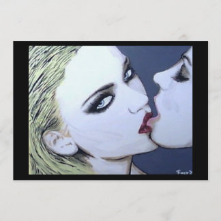 Invitation Peinture « Just a Kiss » sur une impression à peti