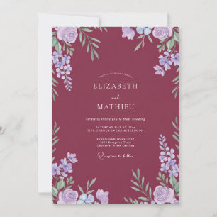 Invitation Peinture Lilas Baie Mariage