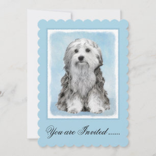 Invitation Peinture Lowchen - Cute Original Chien Art