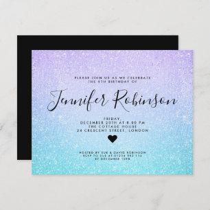 Invitation Peinture pourpre de parties scintillantes de