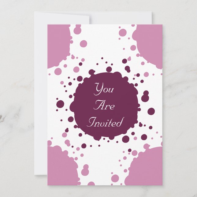 Invitation Peinture rose (Devant)