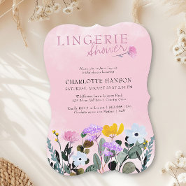 Invitation Pelouse fleur sauvage jolie rose Lingerie Douche