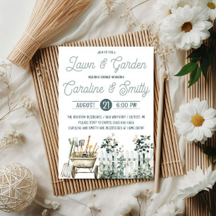 Invitation Pelouse & Jardin Mariage Douche, Fête des mariées
