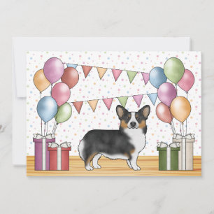 Invitation Pembroke Welsh Corgi Tricolore Noir Anniversaire M
