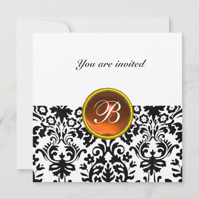 Invitation Pendentif topaze en or orange monogramme pierre pr (Devant)
