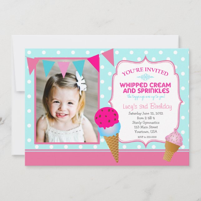 Invitation Pendentifs du Ice Cream Party (Devant)