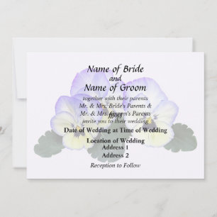 Invitation Pensées violettes et crème