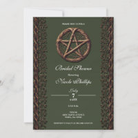 Pentacle de brindille de bois vert olive Shower de