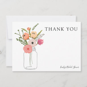 Invitation Peonies en Mason Jar Merci