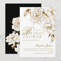 Peonies florales Blanc Golden Elegant Fête des mar