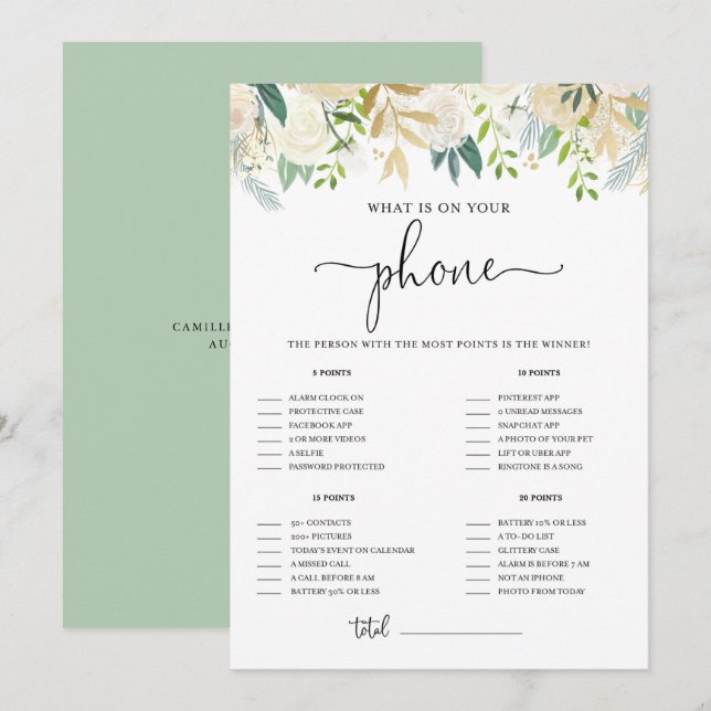 Invitation Peonies Gold Parties scintillant Ce qui est sur vo (Devant / Derrière)