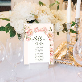 Invitation Peonies mariages floraux numéros de tableau