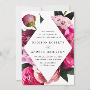 Invitation Peonies vibrantes Diamond Floral Mariage