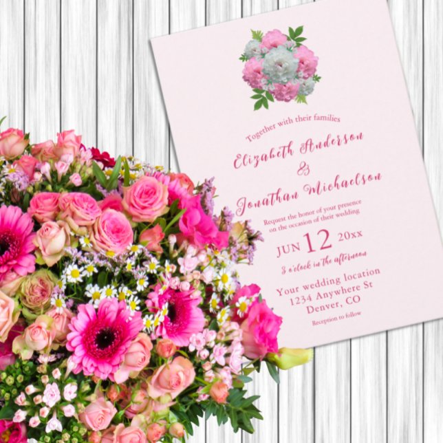 Invitation Peony Bouquet Mariage (Créateur téléchargé)