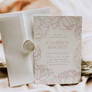 Invitation Peony Garden Dusty Rose Floral Fête des mariées