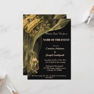 Invitation Pépites d'or riches avec du champagne dans un seau