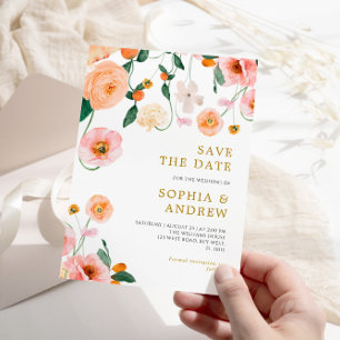 Invitation Pépites Fleurs Mariage Enregistrer la date