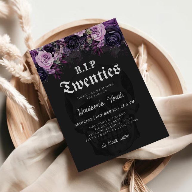 Invitation PER 20 Décès floral à ma jeunesse 30e anniversaire (Créateur téléchargé)