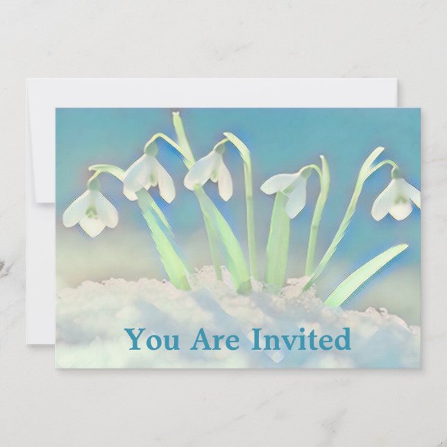 Invitation Perce-Neige Bleu (Devant)