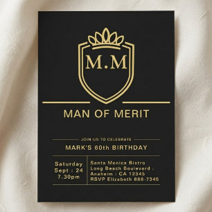 Invitation Père 60e Anniversaire 60 Ans Fête Noir Or