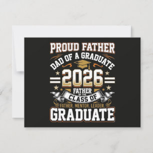 Invitation Père fier de la promotion 2026 diplômé