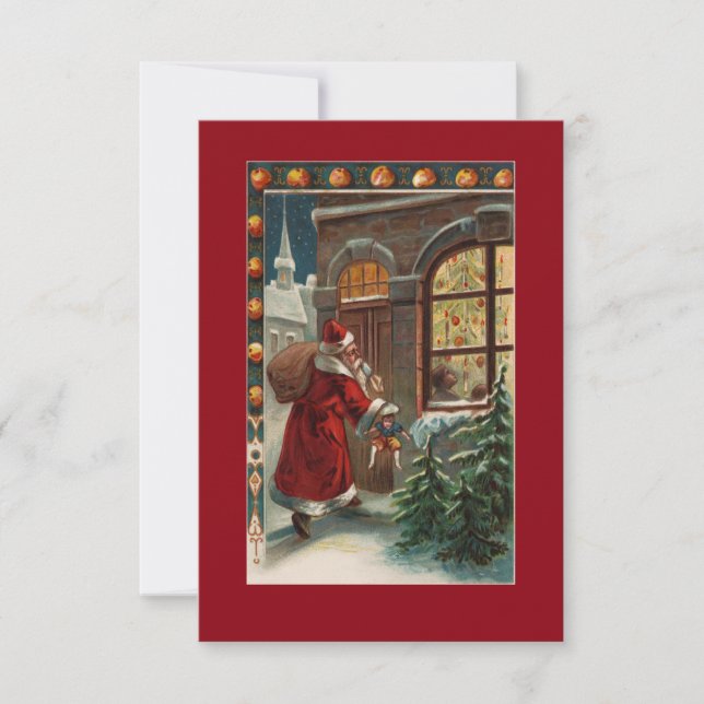 Invitation Père Noël à l'invitation de la porte (Devant)