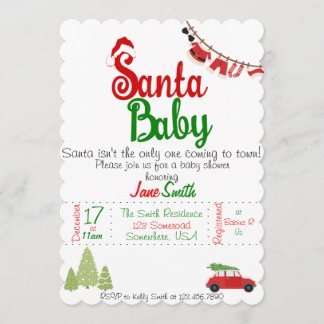 Invitation Père Noël Baby Baby shower