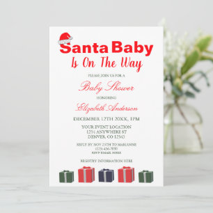 Invitation Père Noël Baby Christmas Baby shower