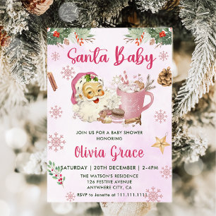 Invitation Père Noël Baby Christmas Baby shower de biscuits
