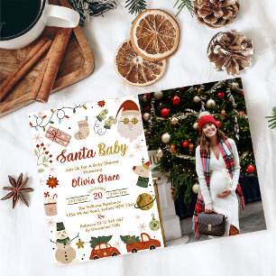 Invitation Père Noël Baby Christmas Baby shower Party