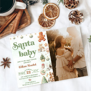 Invitation Père Noël Baby Christmas Cookies Baby shower Photo