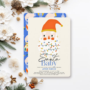 Invitation Père Noël Baby Christmas Holiday Boy Baby shower