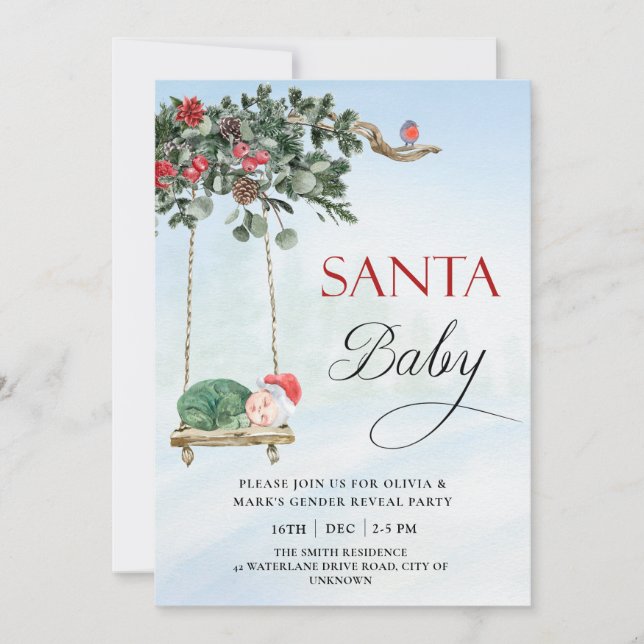 Invitation Père Noël Baby Christmas Winter Genre Revevela Par (Devant)