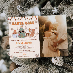 Invitation Père Noël Baby Cookies Baby shower de Noël Photo