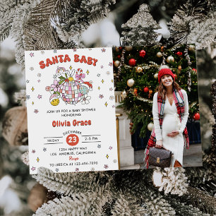 Invitation Père Noël Baby Cute Super Ball Baby shower photo