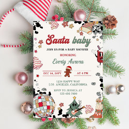 Invitation Père Noël Baby Disco Ball Noël Baby shower