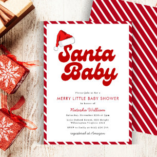 Invitation Père Noël Baby Joyeux Baby shower de Noël