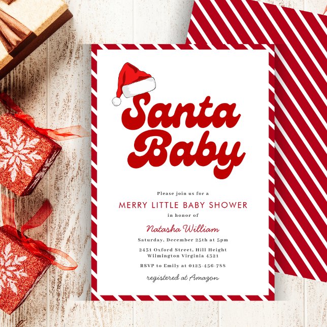 Invitation Père Noël Baby Joyeux Baby shower de Noël (Créateur téléchargé)