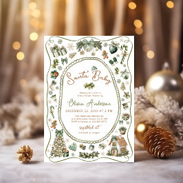 Invitation Père Noël Baby shower neutre pour les garçons et l